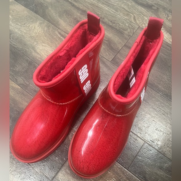 New UGG CLASSIC CLEAR MINI LAVA FLOW WATERPROOF SHEEPSKIN ANKLE BOOT, Size 8 - Picture 2 of 8